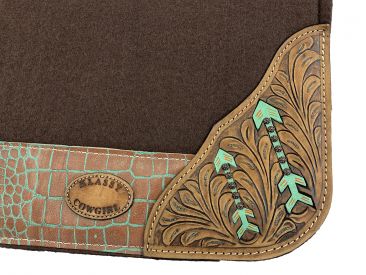 Klassy Cowgirl 28x30 Barrel Style 1" Brown felt pad with painted arrow design #2
